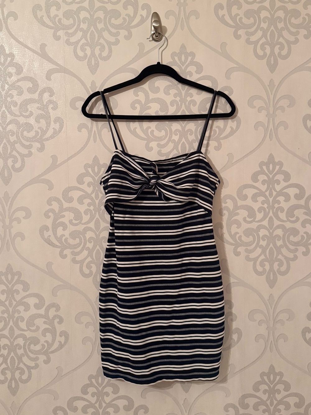Coastal Striped Navy & White Spaghetti Strap Dress